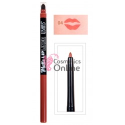 Creion cremos pentru buze retractabil USHAS Matte Lip Liner 2 in 1 cu buretel TCP04 Belle Aurore